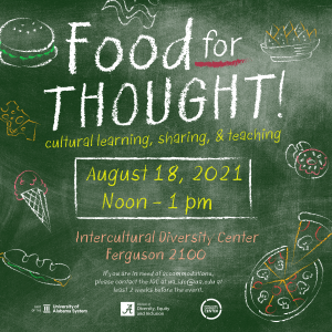 Food for Thought! August 18 noon to 1 p.m.