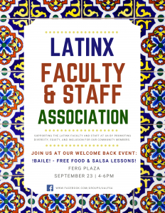 Latinx Faculty and Staff Association meeting invitation